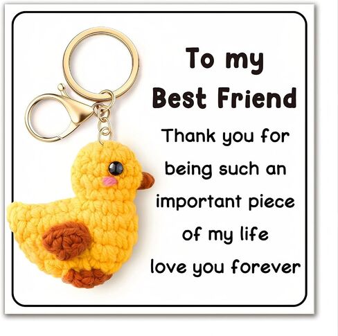 Qallicon Handmade Crochet Duck Keychain for Mom Dad Friend Teacher, Positive Thank You Gifts, I Love You Gift for Her Him in Saudi Arabia
