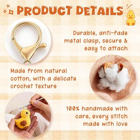 Qallicon Handmade Crochet Duck Keychain for Mom Dad Friend Teacher, Positive Thank You Gifts, I Love You Gift for Her Him in Saudi Arabia