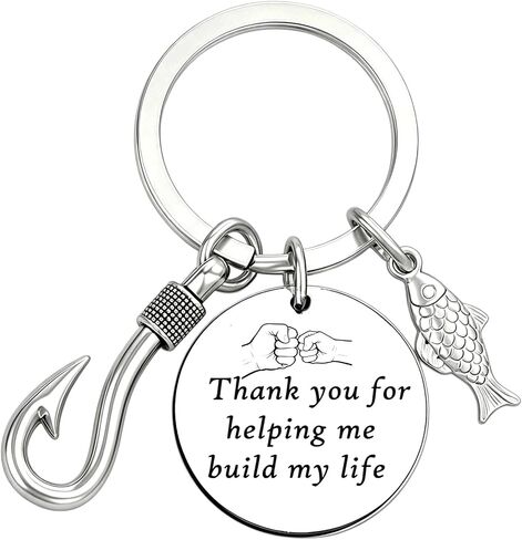 Fathers Day Dad Gifts,Funny Fishing Keychain for Dad/Stepdad,Dad Gifts from Daughter/Wife/Son,Cruise Essentials 2026 (Thank you for helping me build my life) in Saudi Arabia