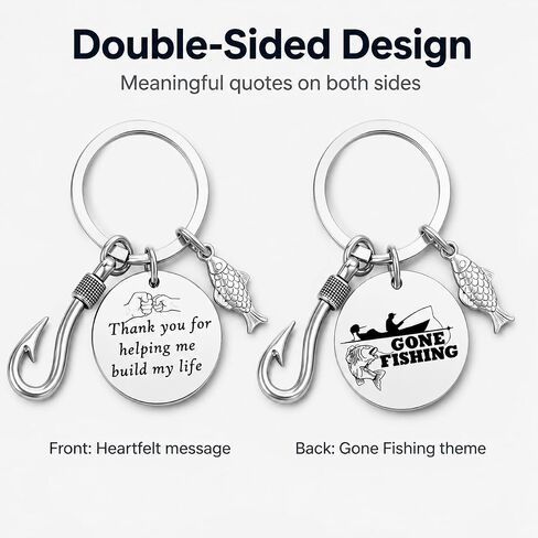 Fathers Day Dad Gifts,Funny Fishing Keychain for Dad/Stepdad,Dad Gifts from Daughter/Wife/Son,Cruise Essentials 2026 (Thank you for helping me build my life) in Saudi Arabia