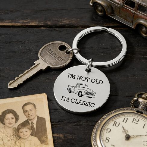 Father’s Day Gift for Him Funny Gifts for Dad Grandpa – I’m Not Old I’m Classic Keychain, Birthday Gifts for Older Men, Gag Gift for Grandpa in Saudi Arabia