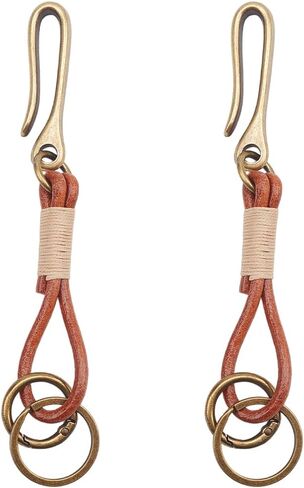 craspire 2pcs الأسماك هوك الأسود المفاتيح البني u شكل السنانير مفتاح سلسلة اليابانية حلقات المفاتيح القفز الدائري سبيكة الصلبة العتيقة مشبك حزام مشبك جيب حامل للنساء الرجال محفظة شارة محفظة الملحقات هدية in Kuwait