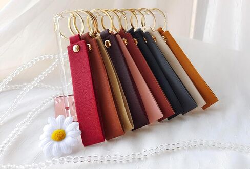 100 Pack Blank Leather Keychain Engraving Blanks Key Chain with Key Rings for DIY Craft 10 Colors in Saudi Arabia