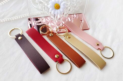 100 Pack Blank Leather Keychain Engraving Blanks Key Chain with Key Rings for DIY Craft 10 Colors in Saudi Arabia