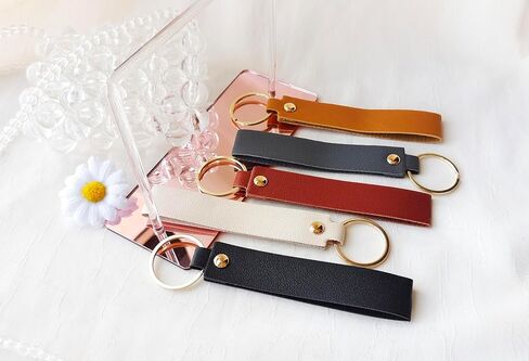 100 Pack Blank Leather Keychain Engraving Blanks Key Chain with Key Rings for DIY Craft 10 Colors in Saudi Arabia