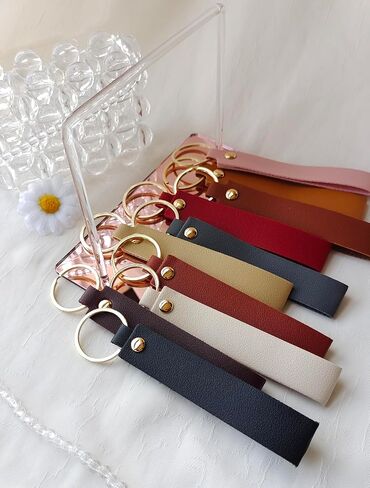 100 Pack Blank Leather Keychain Engraving Blanks Key Chain with Key Rings for DIY Craft 10 Colors in Saudi Arabia