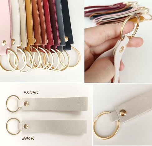 100 Pack Blank Leather Keychain Engraving Blanks Key Chain with Key Rings for DIY Craft 10 Colors in Saudi Arabia
