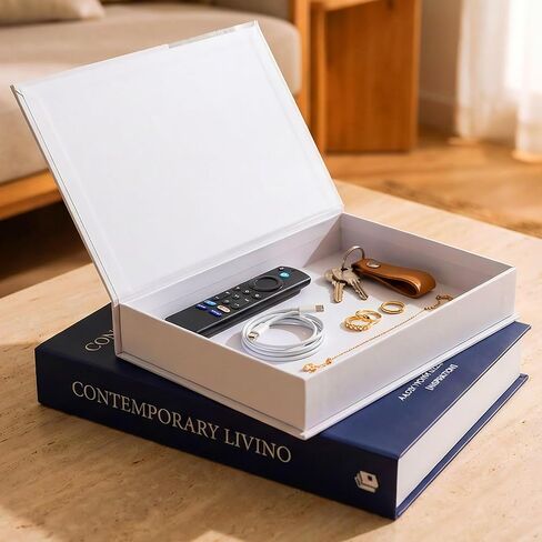 Decorative Faux Books Storage Box, Coffee Table and Bookshelf Styling, Luxe Home Decor Accent for Living Room, Bedroom or Office, Keepsake Photo Organizer with Storage for Shelf or Entryway Table in Kuwait