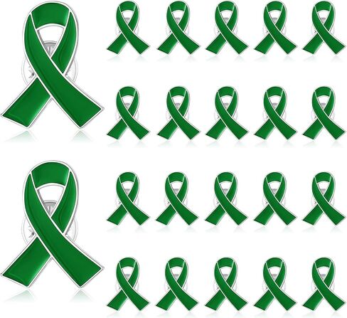 Mental Health Awareness Pins 20PCS – Green Ribbons for Mental Health Awareness Ribbon Pins for Campaign, Support Events, Bulk Fundraiser Gifts for Adults in Saudi Arabia