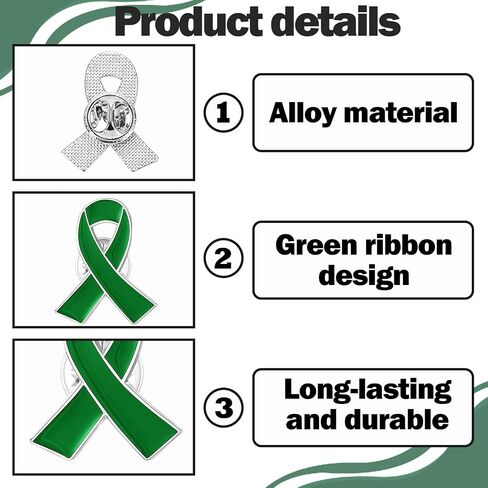 Mental Health Awareness Pins 20PCS – Green Ribbons for Mental Health Awareness Ribbon Pins for Campaign, Support Events, Bulk Fundraiser Gifts for Adults in Saudi Arabia