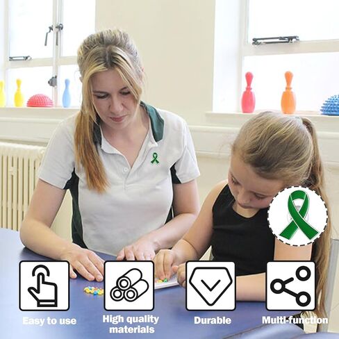 Mental Health Awareness Pins 20PCS – Green Ribbons for Mental Health Awareness Ribbon Pins for Campaign, Support Events, Bulk Fundraiser Gifts for Adults in Saudi Arabia