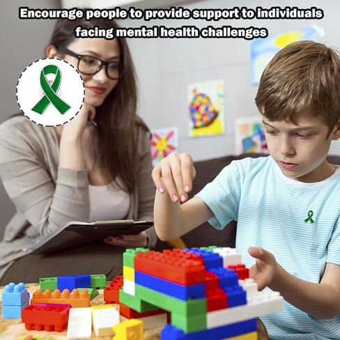 Mental Health Awareness Pins 20PCS – Green Ribbons for Mental Health Awareness Ribbon Pins for Campaign, Support Events, Bulk Fundraiser Gifts for Adults in Saudi Arabia