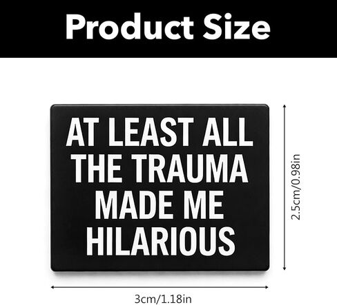 At Least All The Trauma Made Me Hilarious Enamel Pin, Dark Humor Lapel Pin, Internet Humor Brooches, Funny Lapel Badge, Emotional Backpack Pins for Hats Caps Clothes Vest Jackets in Saudi Arabia