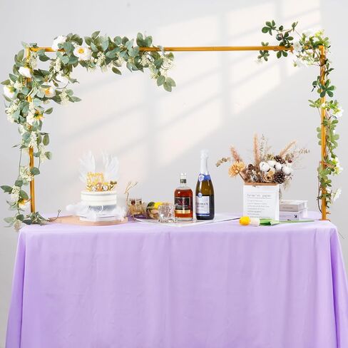 Over The Table Artificial Plants & Greenery Decor Rod Stand with Clamps, Adjustable Height and Length Table Arch for Wedding Birthday Party Halloween Christmas Decoration (Gold) in Saudi Arabia