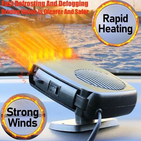 Portable Car Heater and Defroster That Plugs into Cigarette Lighter for Car 24V 200W Fast Heating and Cooling Fans for Car Hidden Handle 360 ​​Degree Car Heaters for Vehicle in Saudi Arabia