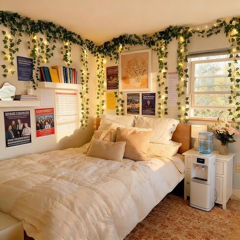 Knitgrip 12 Pcs Vines Lights for Dorm with 7.5 ft Artificial Ivy Vines 9.8 x 9.8 ft Fairy Lights and 40 Clear Wall Hooks for Dorm Wall Curtain College Back to School Decoration (Green,Pothos Leaves) in Saudi Arabia
