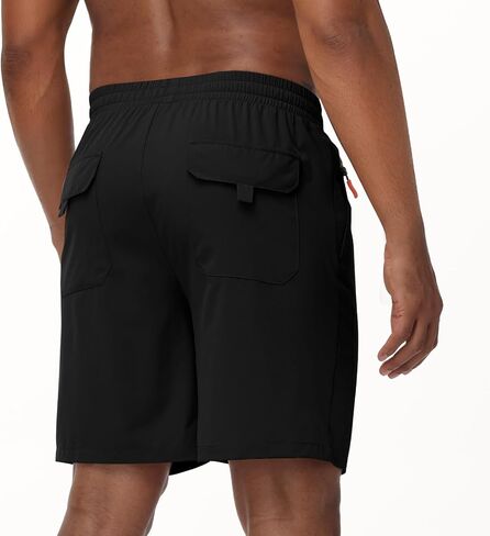 Men's Casual Hiking Athletic Shorts Khaki Board Hybrid Drawstring Elastic Waist 7 inch Quick Dry Lightweight Stretch in Saudi Arabia