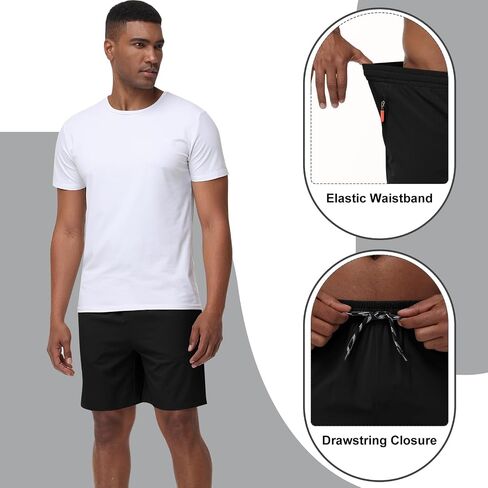 Men's Casual Hiking Athletic Shorts Khaki Board Hybrid Drawstring Elastic Waist 7 inch Quick Dry Lightweight Stretch in Saudi Arabia