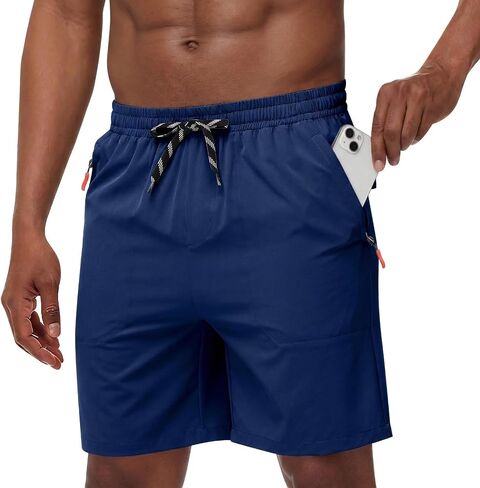 Men's Casual Hiking Athletic Shorts Khaki Board Hybrid Drawstring Elastic Waist 7 inch Quick Dry Lightweight Stretch in Saudi Arabia