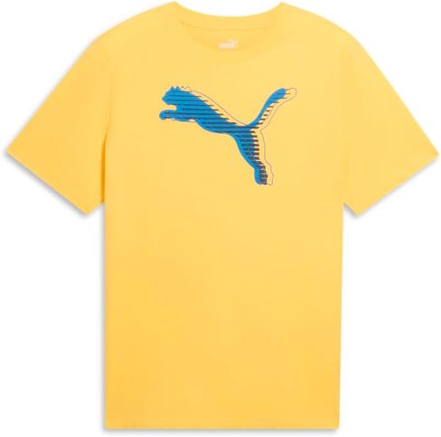 PUMA Mens Essentials Logo Crew Neck Short Sleeve Casual Tops Casual - Yellow in Kuwait