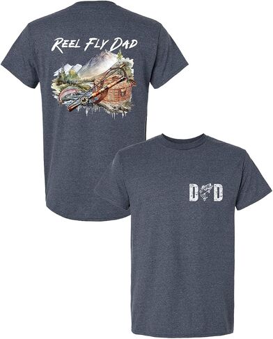 قميص الصيد Trenz Shirt Company الرجالي المتعثر Reel Fly Dad - تي شيرت خارجي لعشاق الصيد in Kuwait