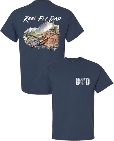 قميص الصيد Trenz Shirt Company الرجالي المتعثر Reel Fly Dad - تي شيرت خارجي لعشاق الصيد in Kuwait