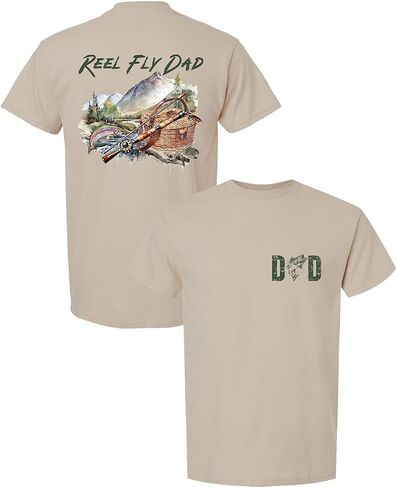 قميص الصيد Trenz Shirt Company الرجالي المتعثر Reel Fly Dad - تي شيرت خارجي لعشاق الصيد in Kuwait