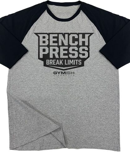 Gymish Lifestyle Bench Press Athletic Raglan Shirt for Gym Workout 3/4 Sleeve Mens Sports T-Shirt in Kuwait