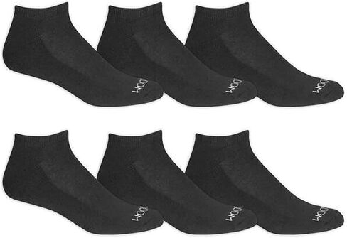 Fruit of the Loom Womens 6-Pack Cushion No Show Socks, Black, 4-10 in Kuwait