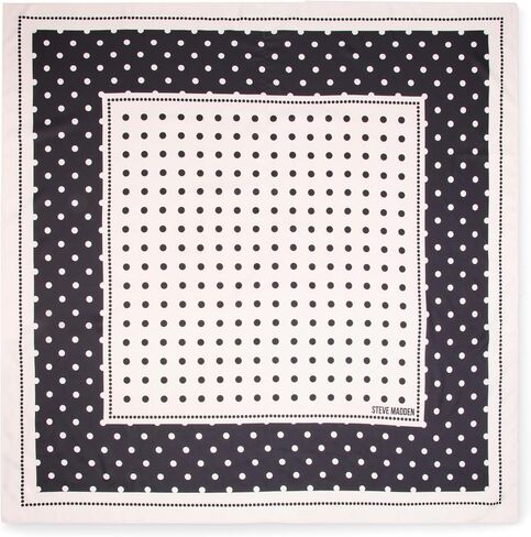 Steve Madden Alyse Satin Square Scarf, Black Polka Dot in Kuwait
