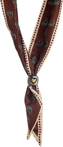 Western Scarf Necklace for Women Teardrop Print Bandana Style Neck Scarf with Heart Slide Charm Country Concert Accessories Boho Jewelry Gifts in Saudi Arabia