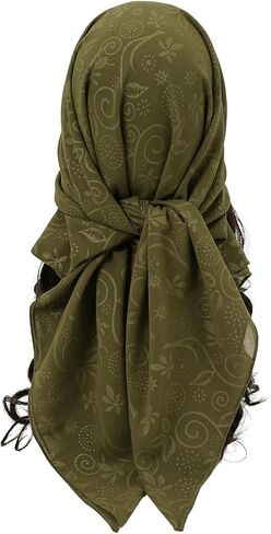 SweatyRocks Women's Boho Floral Chiffon Hair Scarf Large Square Head Bandana Hair Wraps in Saudi Arabia