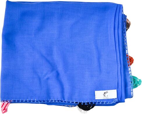 LUBZ Women Summer Soft Cotton Voile Scarf,Coral Wrap,Head Cover, Solid Colors with Embroidery or Crochet Detail,Tarha in Saudi Arabia