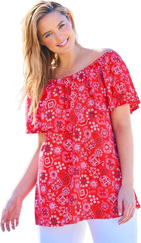 Woman Within Plus Size Ruffle Tee in Kuwait