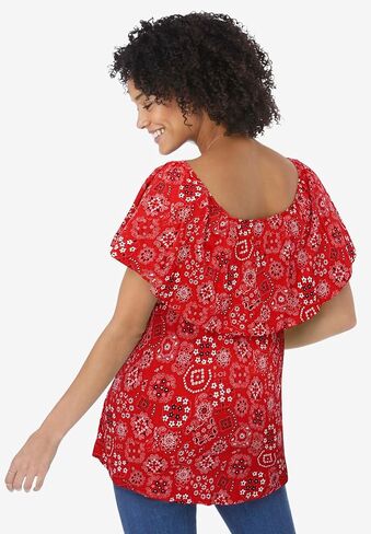 Woman Within Plus Size Ruffle Tee in Kuwait