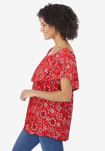 Woman Within Plus Size Ruffle Tee in Kuwait