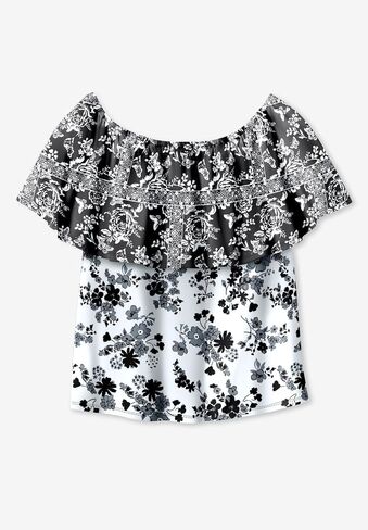 Woman Within Plus Size Ruffle Tee in Kuwait