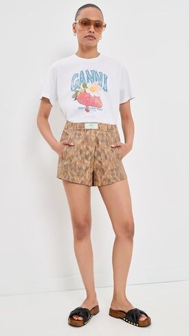 Ganni Women's Basic Cotton Jersey Strawberry Print Tee in Saudi Arabia