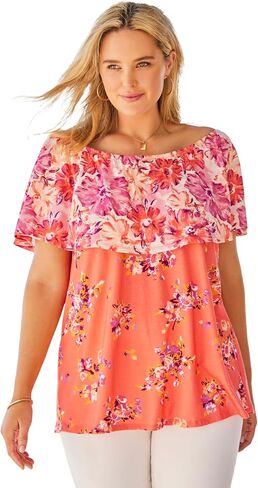Woman Within Plus Size Ruffle Tee in Kuwait