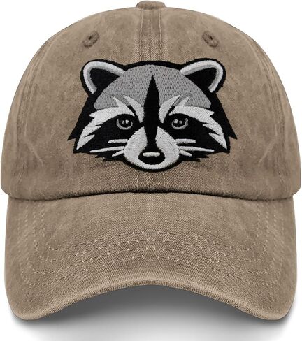 Nuanua Funny Raccoon Embroidered Dad Hat for Animal Lovers Trash Panda Gifts for Father Son in Saudi Arabia