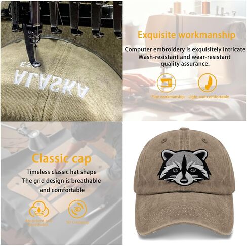 Nuanua Funny Raccoon Embroidered Dad Hat for Animal Lovers Trash Panda Gifts for Father Son in Saudi Arabia