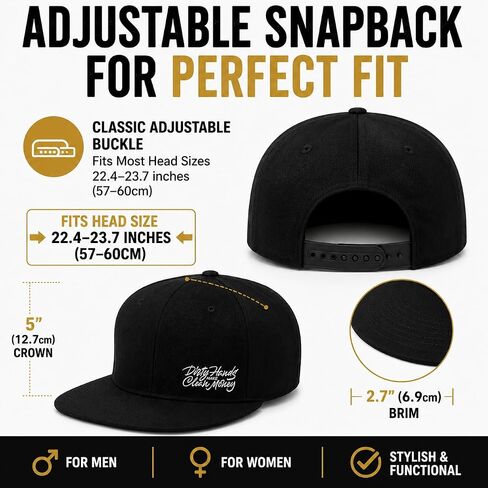 Dirty Hands Make Clean Money Snapback Hat for Men Funny Black Baseball Cap Women Adjustable Dad Hat Fashion Trucker Hat for Summer in Saudi Arabia