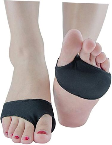 2-Piece Silicone Gel Forefoot Pads 2 Holes Anti-Slip High Heel Insoles for Arch Support and Comfort in Black in Saudi Arabia