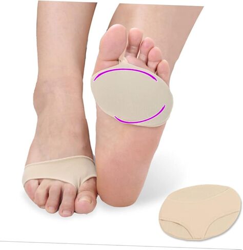 2-Piece Silicone Gel Forefoot Pads 2 Holes Anti-Slip High Heel Insoles for Arch Support and Comfort in Black in Saudi Arabia