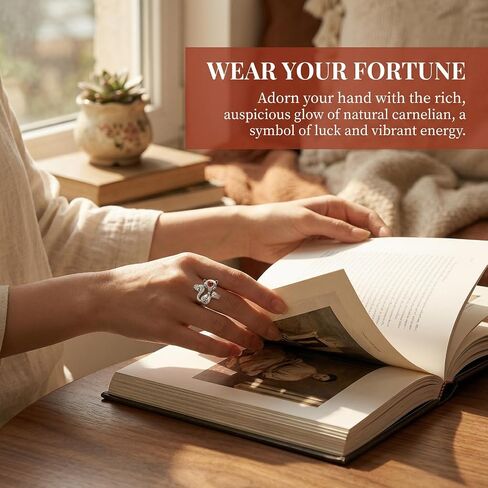 S925 Sterling Silver Nine-Tailed Fox Ring with Red Agate, Adjustable Open Band, Vintage Oriental Myth Boho Statement Jewelry for Women in Saudi Arabia