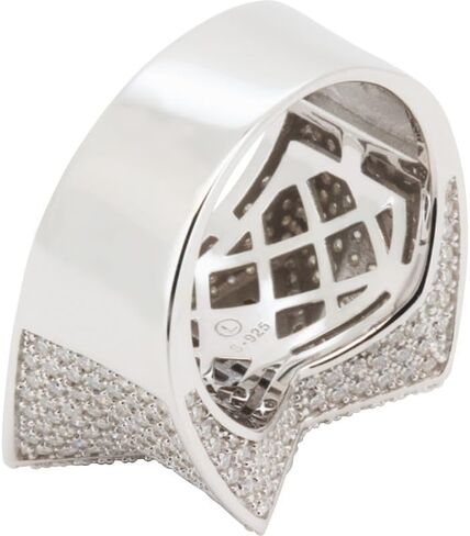 خاتم هيب هوب من الفضة الإسترليني عيار 925 مطلي بالذهب الأبيض عيار 14 قيراط AAA مكعب زركونيا على شكل نجمة الهيب هوب للرجال والنساء لا يبهت أبدًا أو يشوه مجوهرات راقية in Kuwait