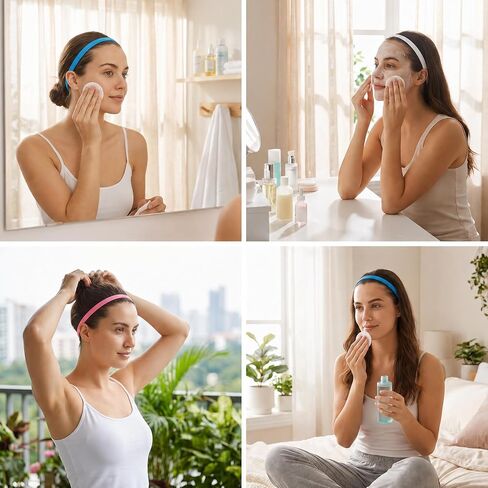 9 Pack Thin Headbands for Women, Colorful Elastic Hair Bands Skinny Stretchy Sports Headbands for Girls Women Men for Workouts, Yoga, and Everyday Use in Kuwait