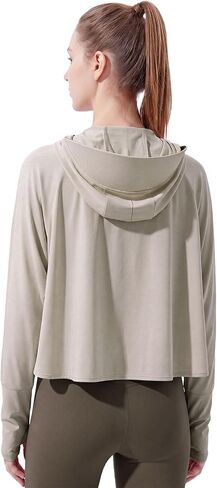 Womens UPF 50+ Loose Waist Sun Protection Hoodie Lightweight Quick Dry Long Sleeve Zip Jacket Fixed Brim for Cycling in Saudi Arabia