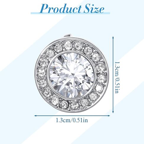 2Pairs Bling Rhinestone Earrings, Silver Round Shaped Acrylic Inside Crystal Halo Stud Earrings for Dance Competitions, Stage Opera Performance, Wedding Earring Jewelry in Kuwait