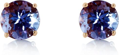 Galaxy Gold GG 14K Solid Rose Gold Natural Tanzanite Stud Earrings for Women, Fine Jewelry, Galaxy Gold GG in Kuwait